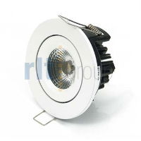 LENALED - 10W LED Downlight White Tiltable Bezel, Colour 4000K