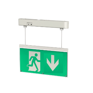 DELTIKLED - Hanging Emergency Sign LED - White - arrow down