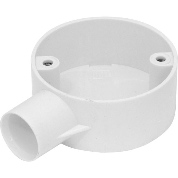 1-way 20mm conduit terminal box white plastic no lid